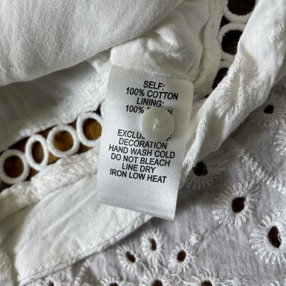 Lulus White Eyelet Lace Spaghetti Strap Crop Top‎ Size M - Picture 6 of 6